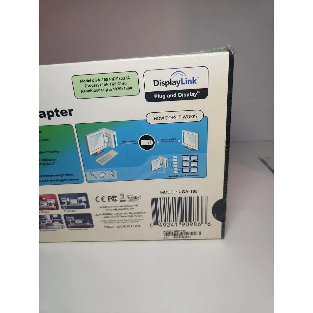 Plugable USB 2.0 Multi-Display Adapter ~ HDMI/DVI/VGA ~ NEW (Lot of 2)